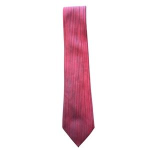 Sulka London Silk Tie Mens Red Burgundy Striped Handmade in England Vintage